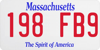 MA license plate 198FB9
