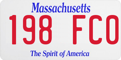 MA license plate 198FC0