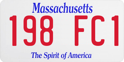 MA license plate 198FC1