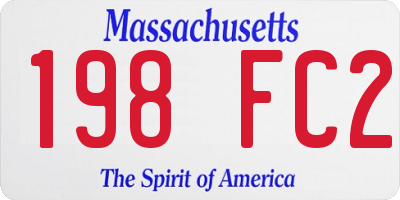 MA license plate 198FC2