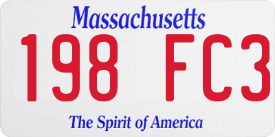 MA license plate 198FC3
