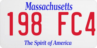 MA license plate 198FC4