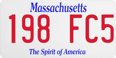 MA license plate 198FC5