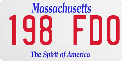 MA license plate 198FD0