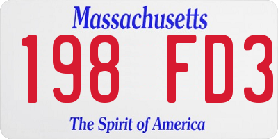 MA license plate 198FD3