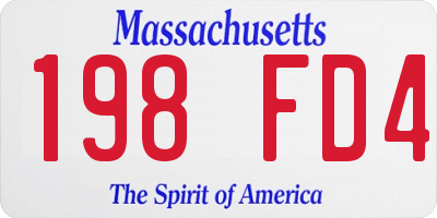 MA license plate 198FD4