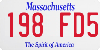 MA license plate 198FD5