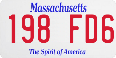 MA license plate 198FD6