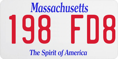 MA license plate 198FD8