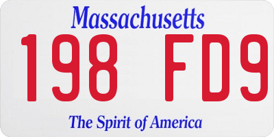 MA license plate 198FD9