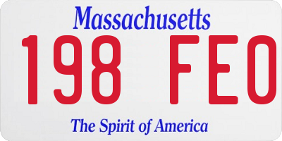 MA license plate 198FE0