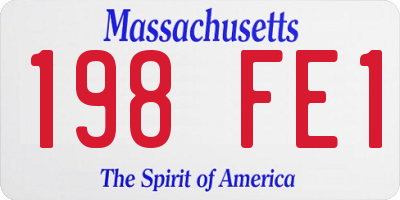 MA license plate 198FE1