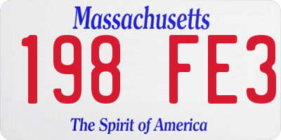 MA license plate 198FE3