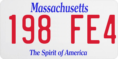 MA license plate 198FE4