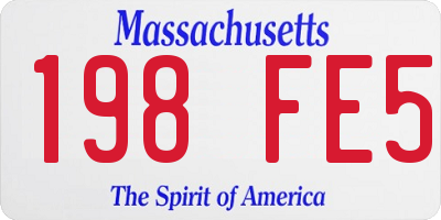 MA license plate 198FE5