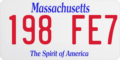 MA license plate 198FE7