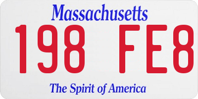 MA license plate 198FE8