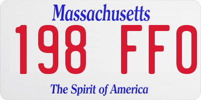 MA license plate 198FF0