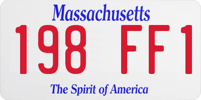 MA license plate 198FF1
