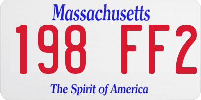 MA license plate 198FF2