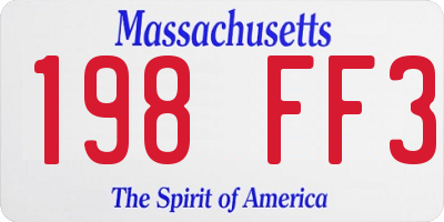 MA license plate 198FF3