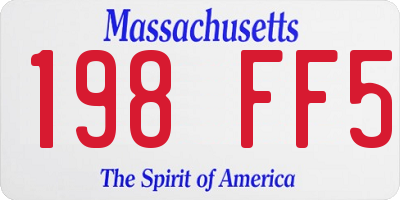 MA license plate 198FF5
