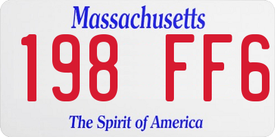 MA license plate 198FF6