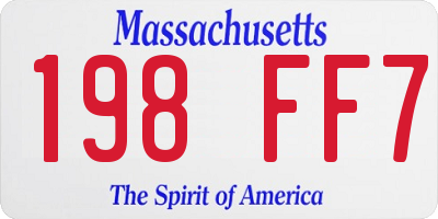 MA license plate 198FF7