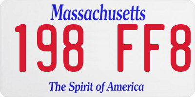 MA license plate 198FF8