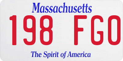 MA license plate 198FG0