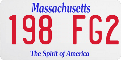 MA license plate 198FG2