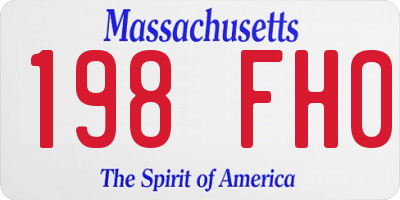 MA license plate 198FH0
