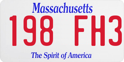 MA license plate 198FH3