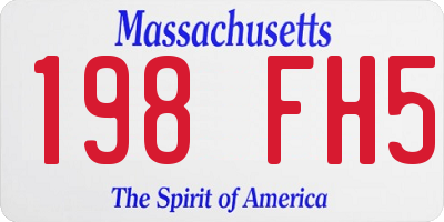 MA license plate 198FH5
