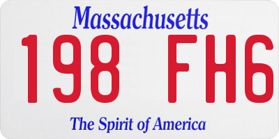 MA license plate 198FH6