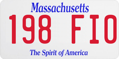MA license plate 198FI0