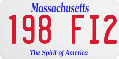 MA license plate 198FI2