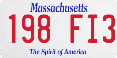 MA license plate 198FI3