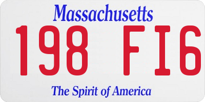MA license plate 198FI6