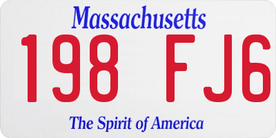 MA license plate 198FJ6