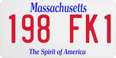 MA license plate 198FK1