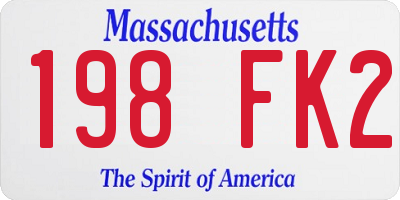 MA license plate 198FK2