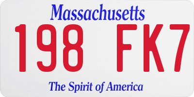 MA license plate 198FK7