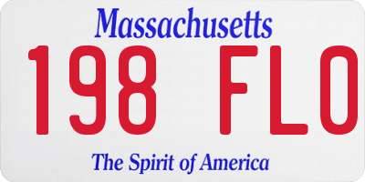 MA license plate 198FL0
