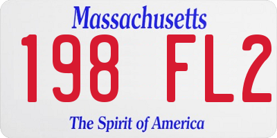 MA license plate 198FL2