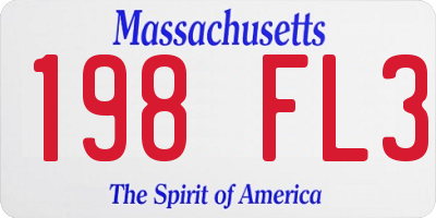 MA license plate 198FL3