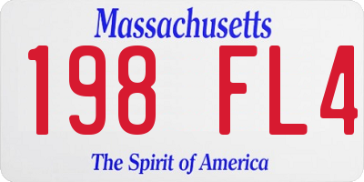 MA license plate 198FL4