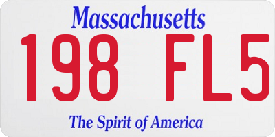 MA license plate 198FL5