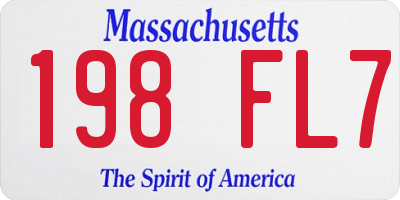 MA license plate 198FL7