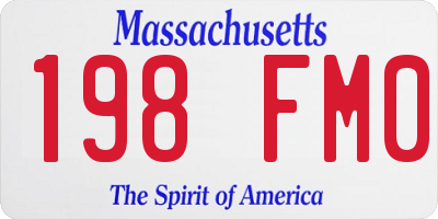 MA license plate 198FM0